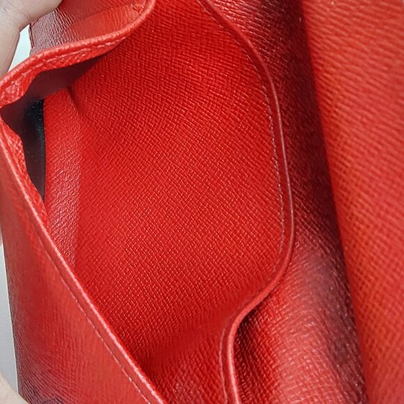'LOUIS VUITTON' 'EPI' LEATHER CURVED~KISS~LOCK CUSTOM CHERRY RED WALLET - Picture 8 of 16